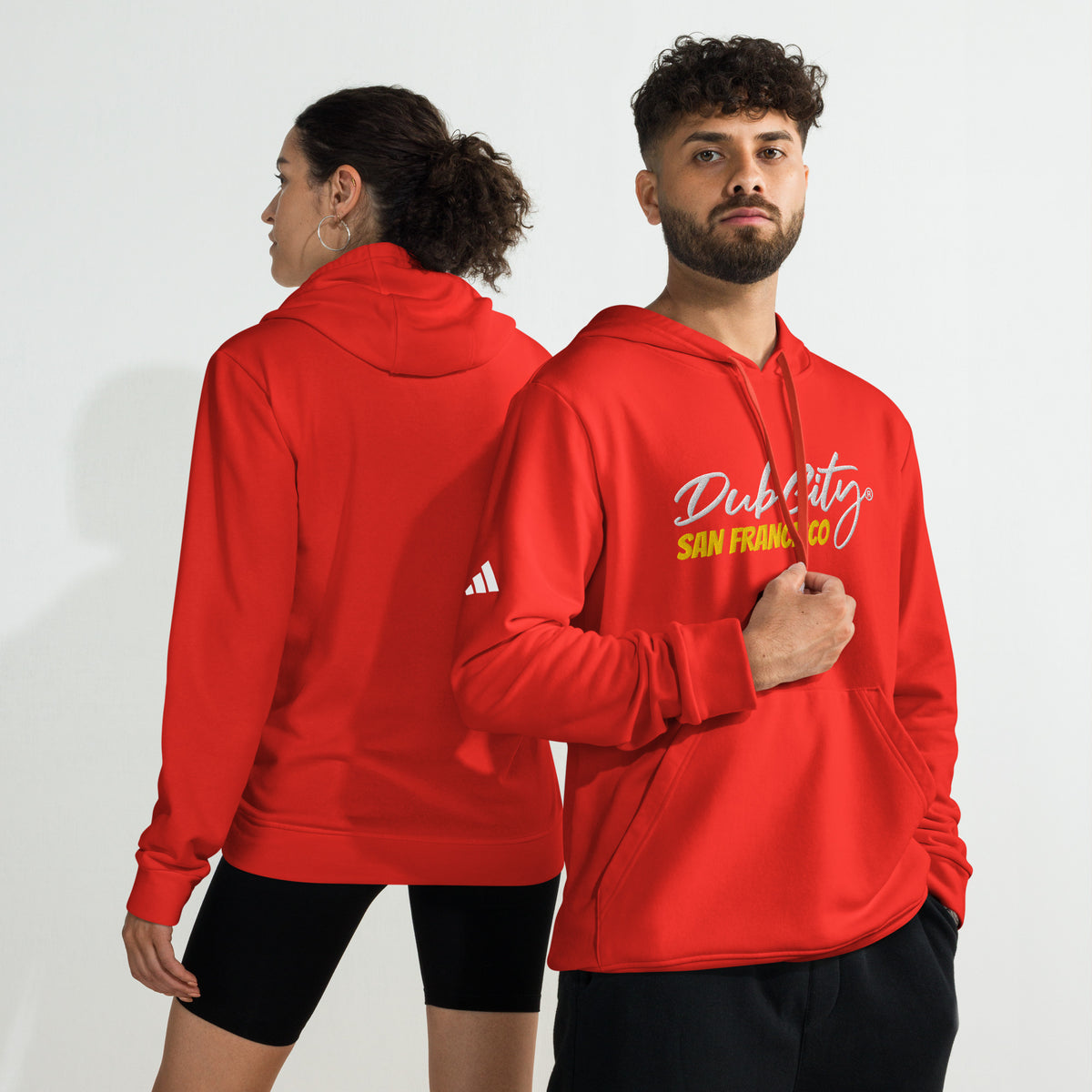 Dub City x Adidas Embroidered Red fleece hoodie – Dub City®