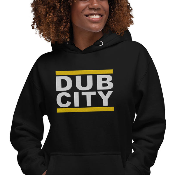 Dub City Embroidered Black & Yellow Hoodie